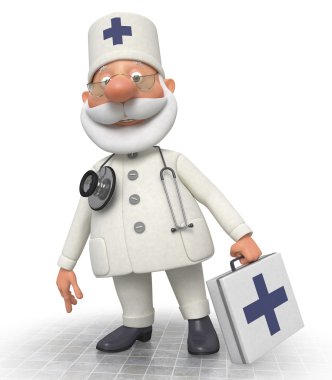 Bir portföy ile Doktor hastaya gider