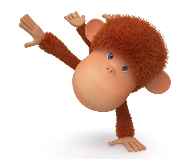 Veselá, červená opice — Stock fotografie
