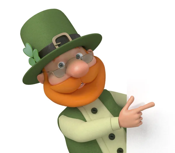 Saint Patrick met billboard — Stockfoto