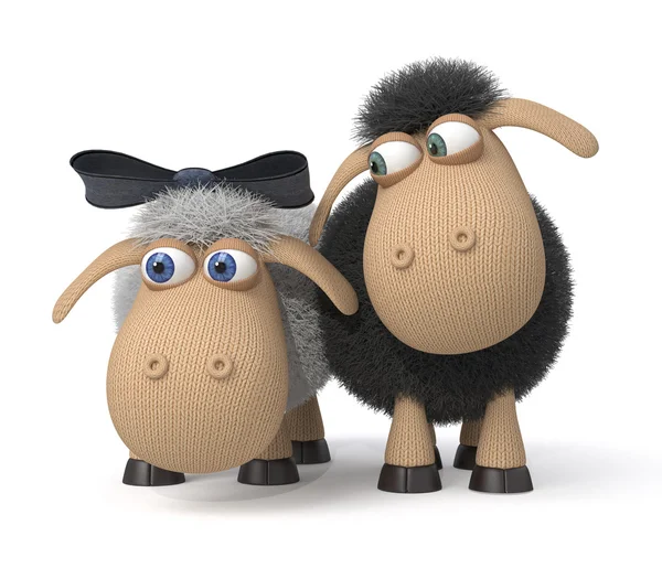 Love of a sheep and ram — Stock Photo, Image