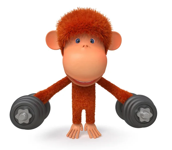 Маленькая обезьянка спортсмен — стоковое фото