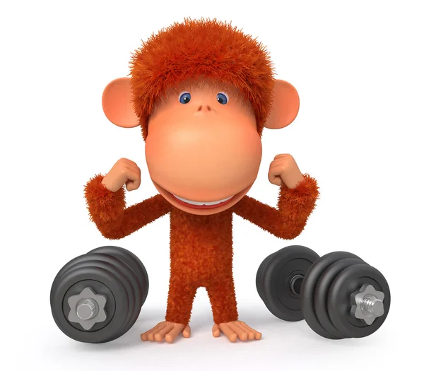 Little monkey athlete — Stock Photo, Image