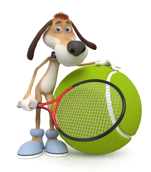Köpek tenis oyuncusu — Stok fotoğraf