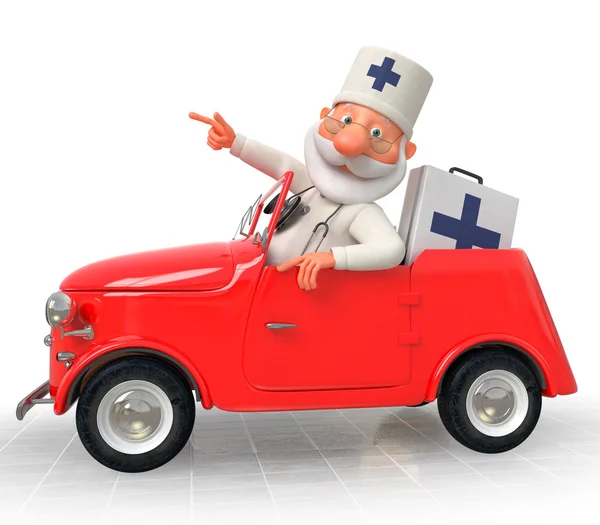 The 3D Doctor costs near car — Stock Photo, Image