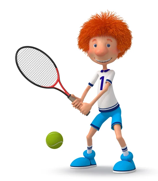 Мальчик теннисист — стоковое фото