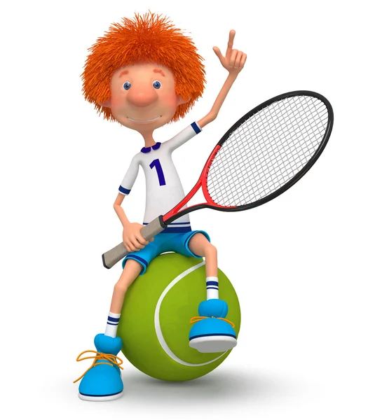 Jongen tennisser — Stockfoto