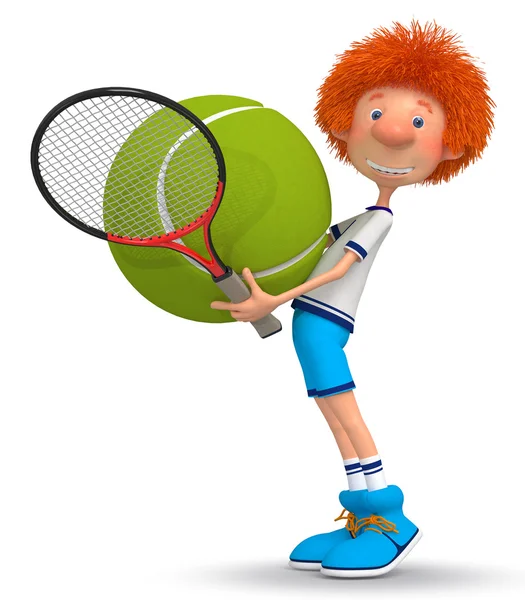 Мальчик теннисист — стоковое фото