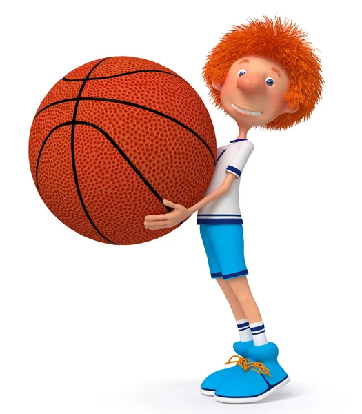 3d ragazzo giocatore di basket — Foto Stock