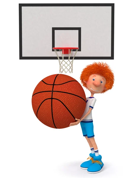 3d menino jogador de basquete — Fotografia de Stock