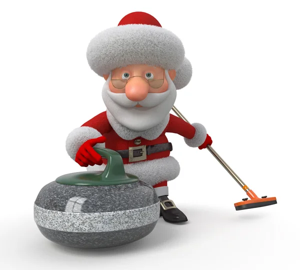 Santa Claus juega al curling —  Fotos de Stock