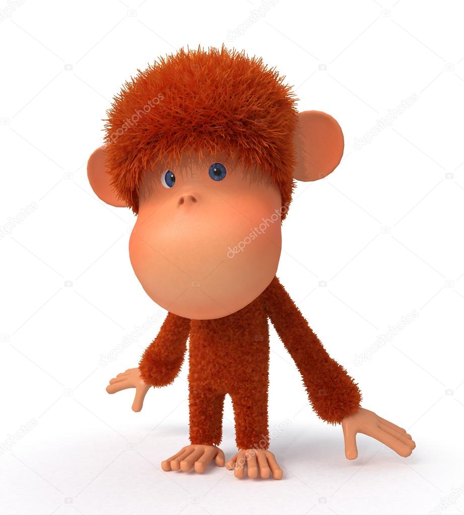 3d monkey cartoon illustration