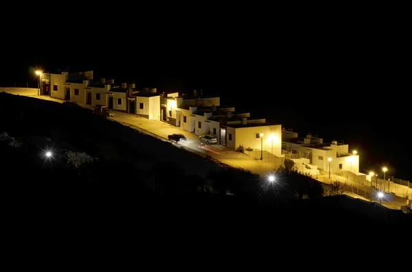 Quartier résidentiel la nuit dans l'Alpujarra, Andalousie — Photo