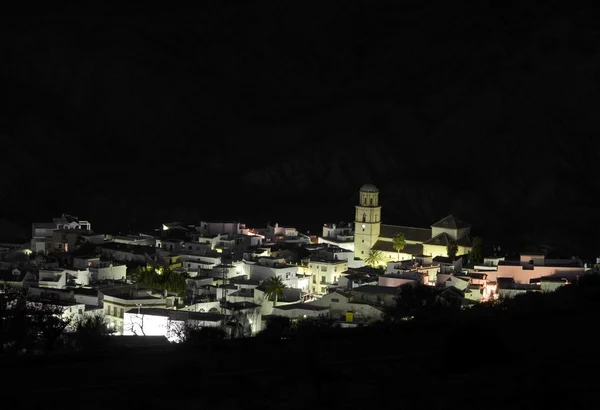Pequeño pueblo en la Alpujarra por la noche, Andalucía — Foto de Stock