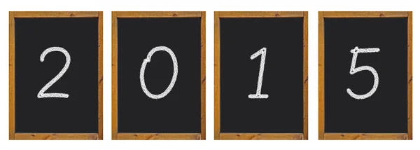 2015 written on blackboards with a wooden frame — Stock Photo, Image
