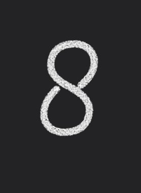 8 siyah tahtaya yazılmış