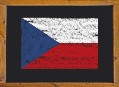 Bir kara tahta üzerinde Çek Cumhuriyeti bayrağı