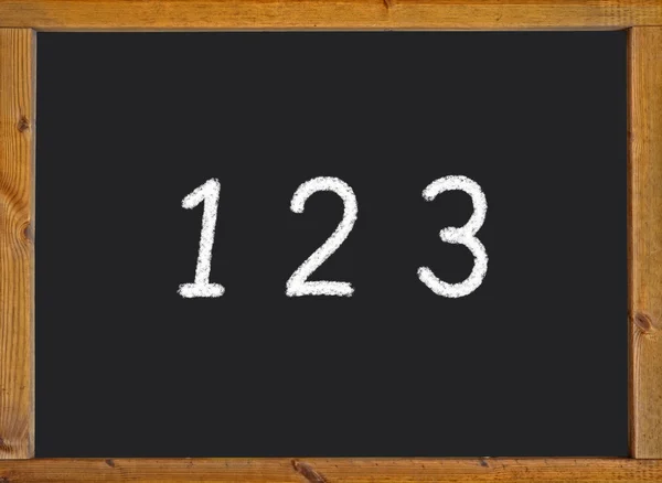 1, 2, 3 written on a black blackboard — Stock Photo, Image