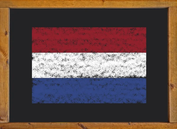 荷兰国旗在黑板上 — 图库照片