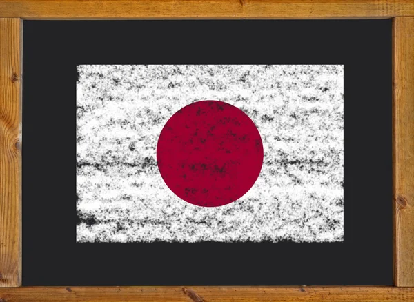 黑板上的日本国旗 — 图库照片
