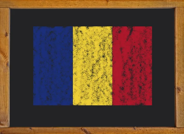 Romania flag on a blackboard — Stock Photo, Image