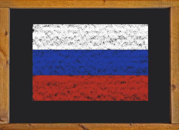 黒板にロシアの旗 — ストック写真