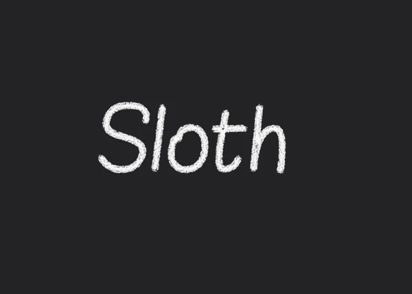 Sloth written on a blackboard — Stock Photo, Image