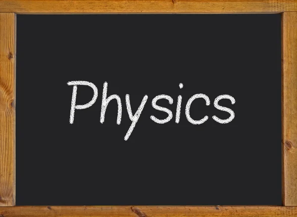 Physics written on a blackboard — Stock Photo, Image