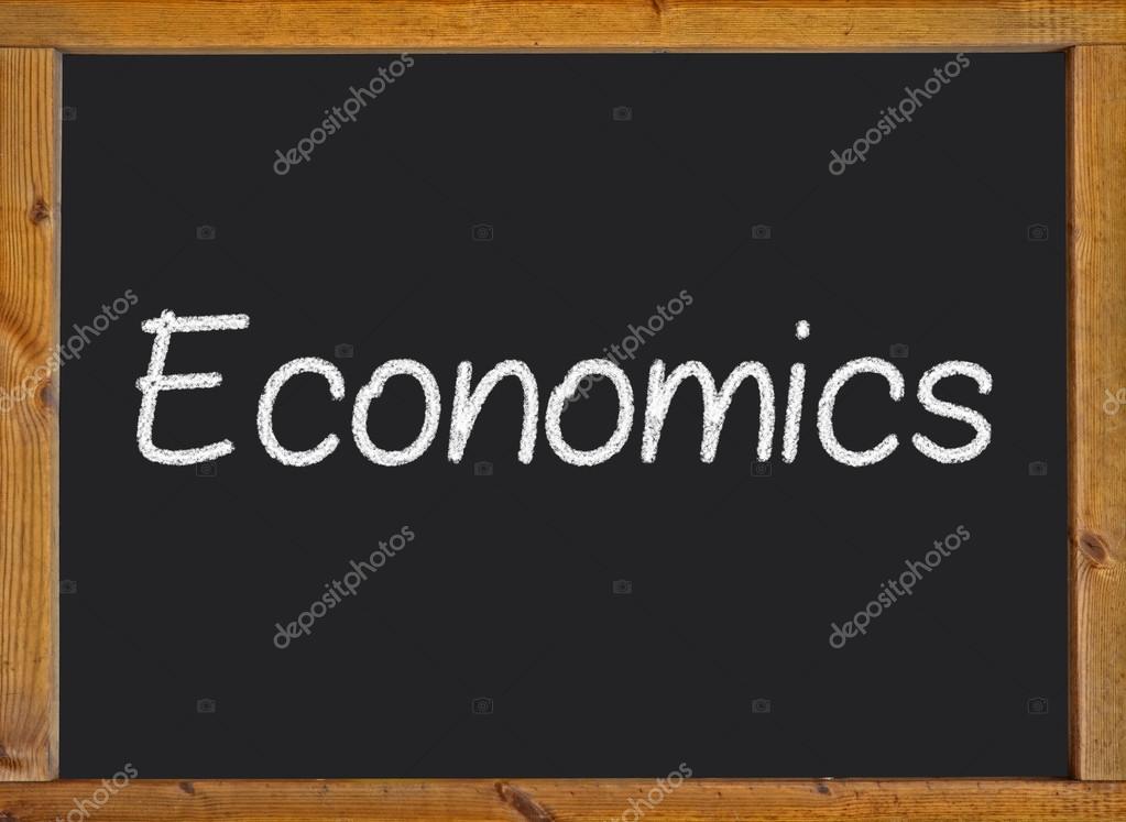 depositphotos_56997681 stock photo economics written on a blackboard