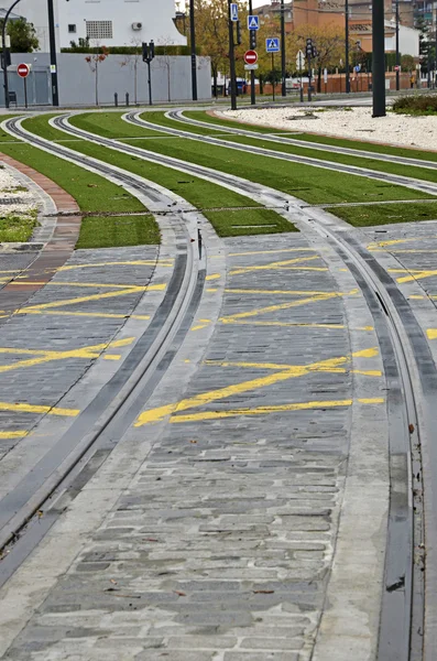 Light rail routes in the city, Granada, Spain — Stock Photo, Image