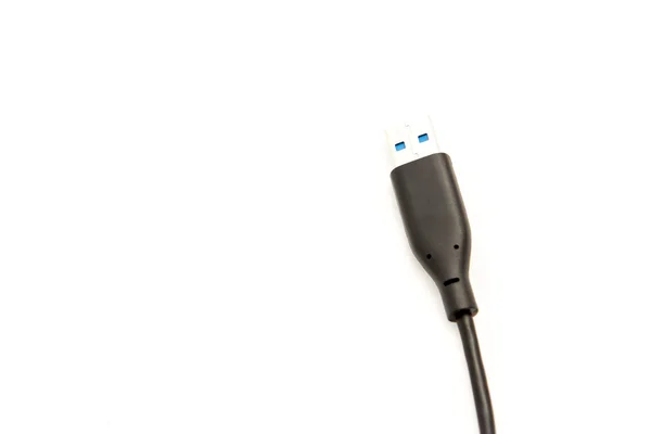 Svart USB-kabel-port. — Stockfoto