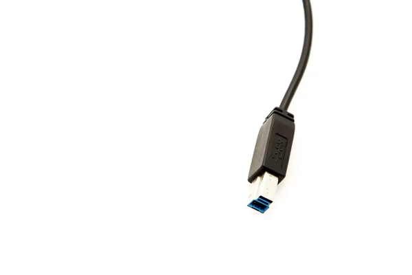 Svart USB-kabel-port. — Stockfoto