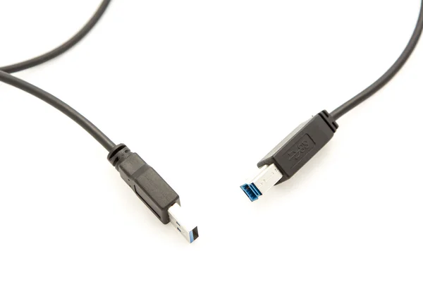 Svart USB-kabel-port. — Stockfoto