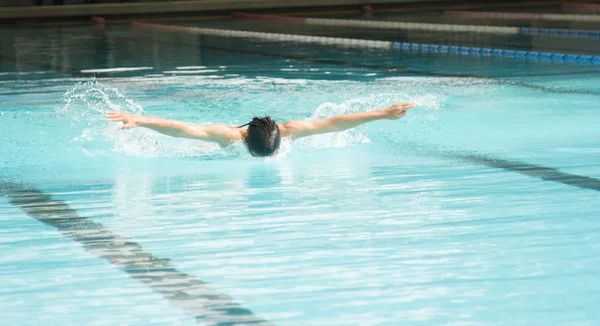 Butterfly stroke swimming — Stock Photo, Image