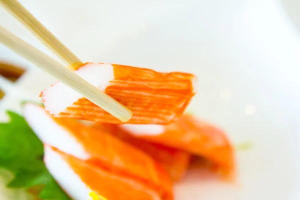 Kani Sashimi Kani Sashimi., Imitação de carne de caranguejo . — Fotografia de Stock