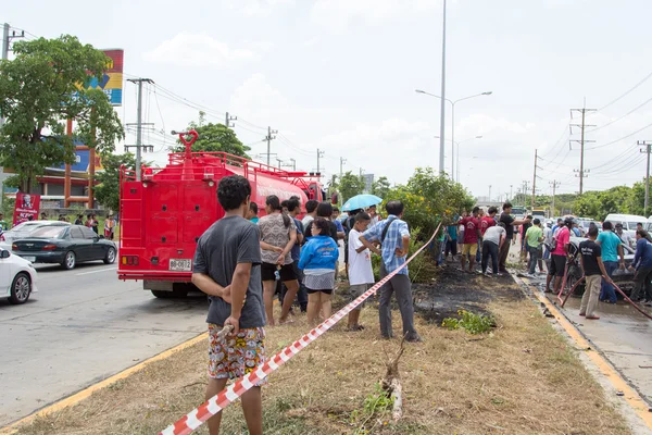 Autobrand durch Gasexplosion. — Stockfoto