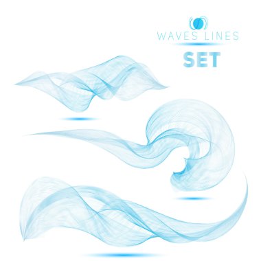 büyük mavi karışımı dalgalar arka plan tasarım vektör kümesi için