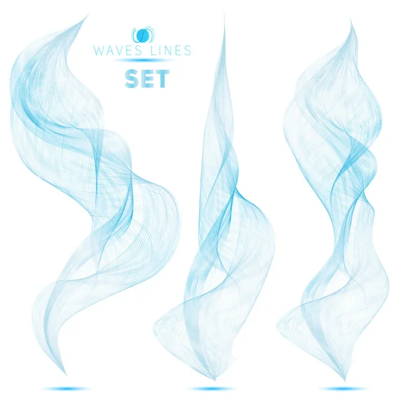 Blau massive Mischung Wellen abstrakten Hintergrund für Design Premium-Set — Stockvektor