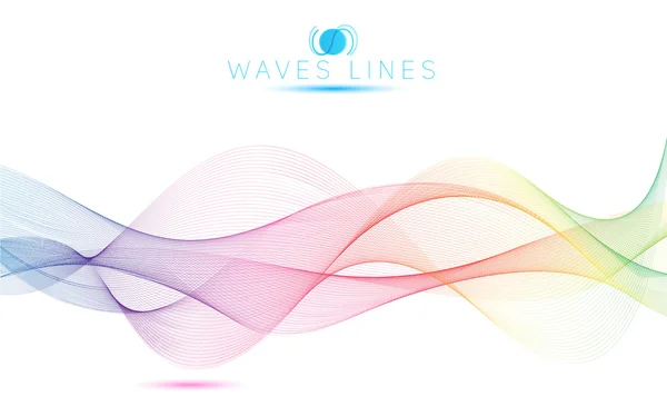 Great rainbow waves colorful gradient light blend line bright ve — Stock Vector