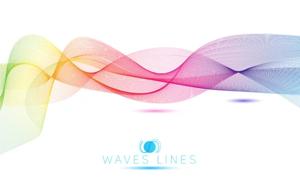 Great rainbow waves colorful gradient light blend line bright ab — Stock Vector