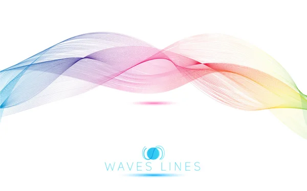 Rainbow waves colorful gradient light blend line bright  vector — Stock Vector