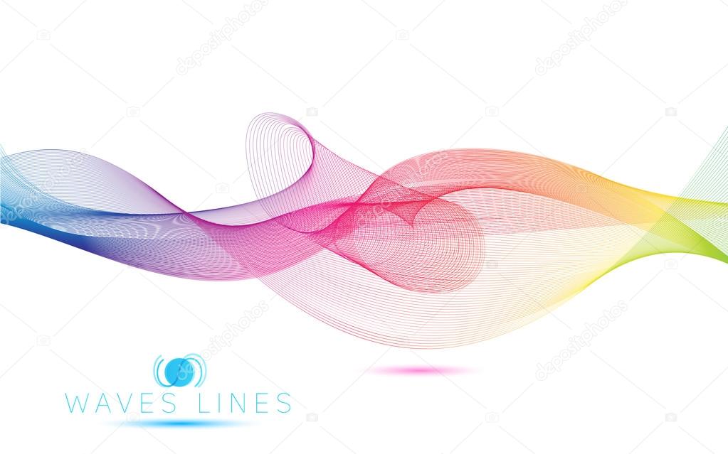 great rainbow waves colorful gradient light blend line vector ab