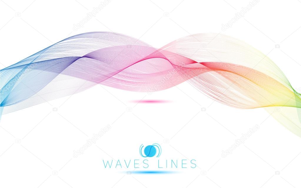 rainbow waves colorful gradient light blend line bright  vector
