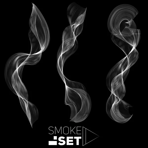 Great set of smoke waves abstract background vertical for design — Stock Vector