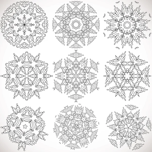 Set of high-quality symmetric patterns templates for design patterns and textures and print vector — Stock Vector