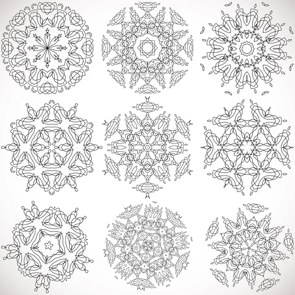 Set van hoge kwaliteit symmetrische patronen sjablonen voor ontwerppatronen en texturen en print vector — Stockvector