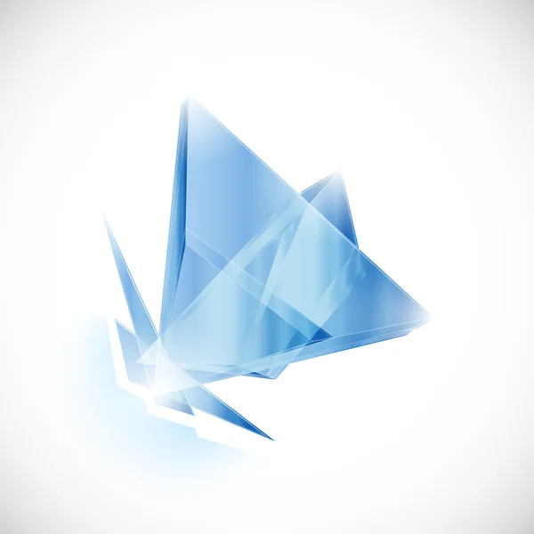 Blaue Topassplitter Kristall Symbol Logo Vektor-Vorlage — Stockvektor