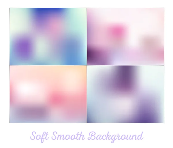 Set of soft smooth mesh pastels background vector — Stock Vector