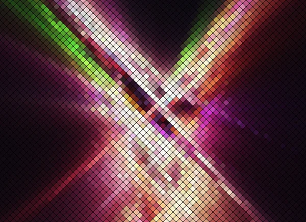 Multicolor contrast abstracte nacht lichten disco vierkante pixels mozaïek achtergrond — Stockvector