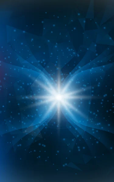 Luminosa stella luce verticale blu Natale sfondo doppia esposizione per il design — Vettoriale Stock