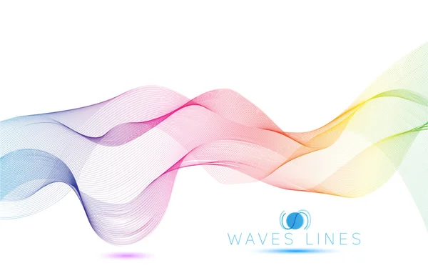 Ccolorful light waves line bright abstract pattern rainbow illustration vector wave iasolated — Stock Vector